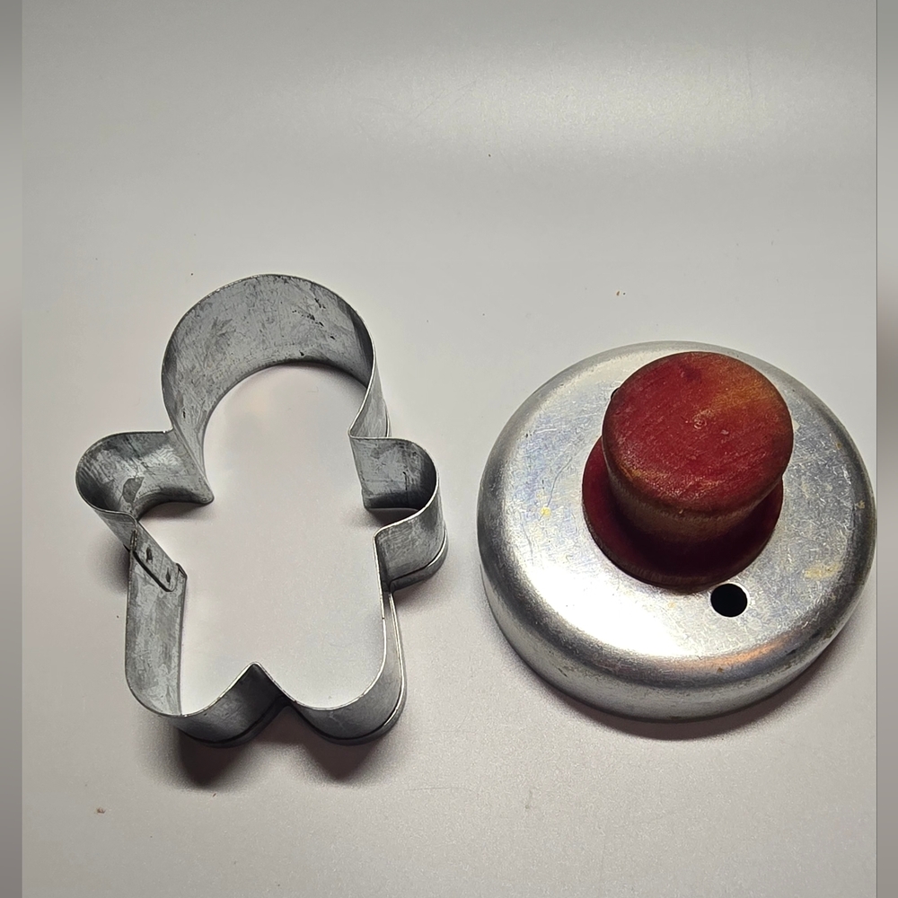 Unique Vintage Silver Metal Gingerbread Cutter And Buscuit Cutter